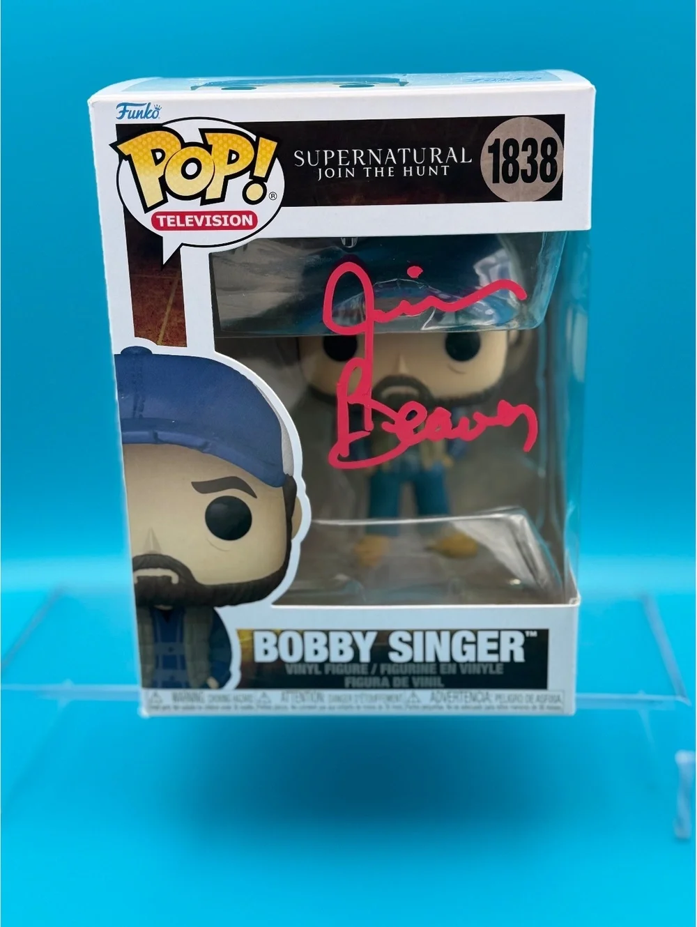 Jim Beaver signed Bobby Singer Supernatural Funko pop 1838 with Beckett COA